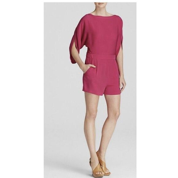 Diane von Furstenberg Romper Shorts Soleil Silk Stretch Pleated FLAW - Picture 14 of 15